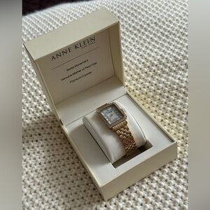 Anne Klein Gold-Tone Rectangular Watch